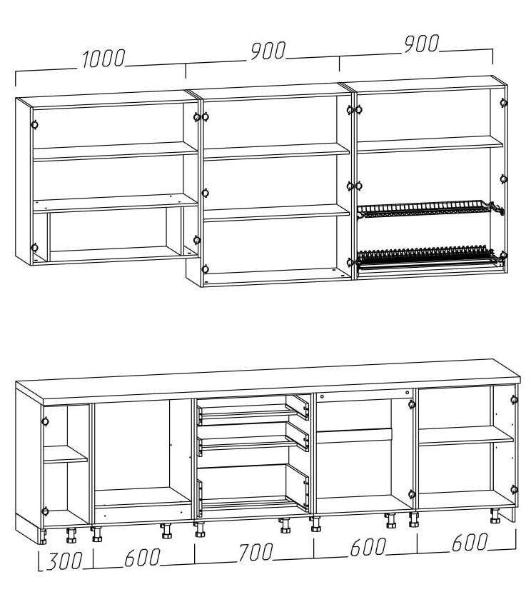 Кухонный гарнитур ЛОРИАН 2,8