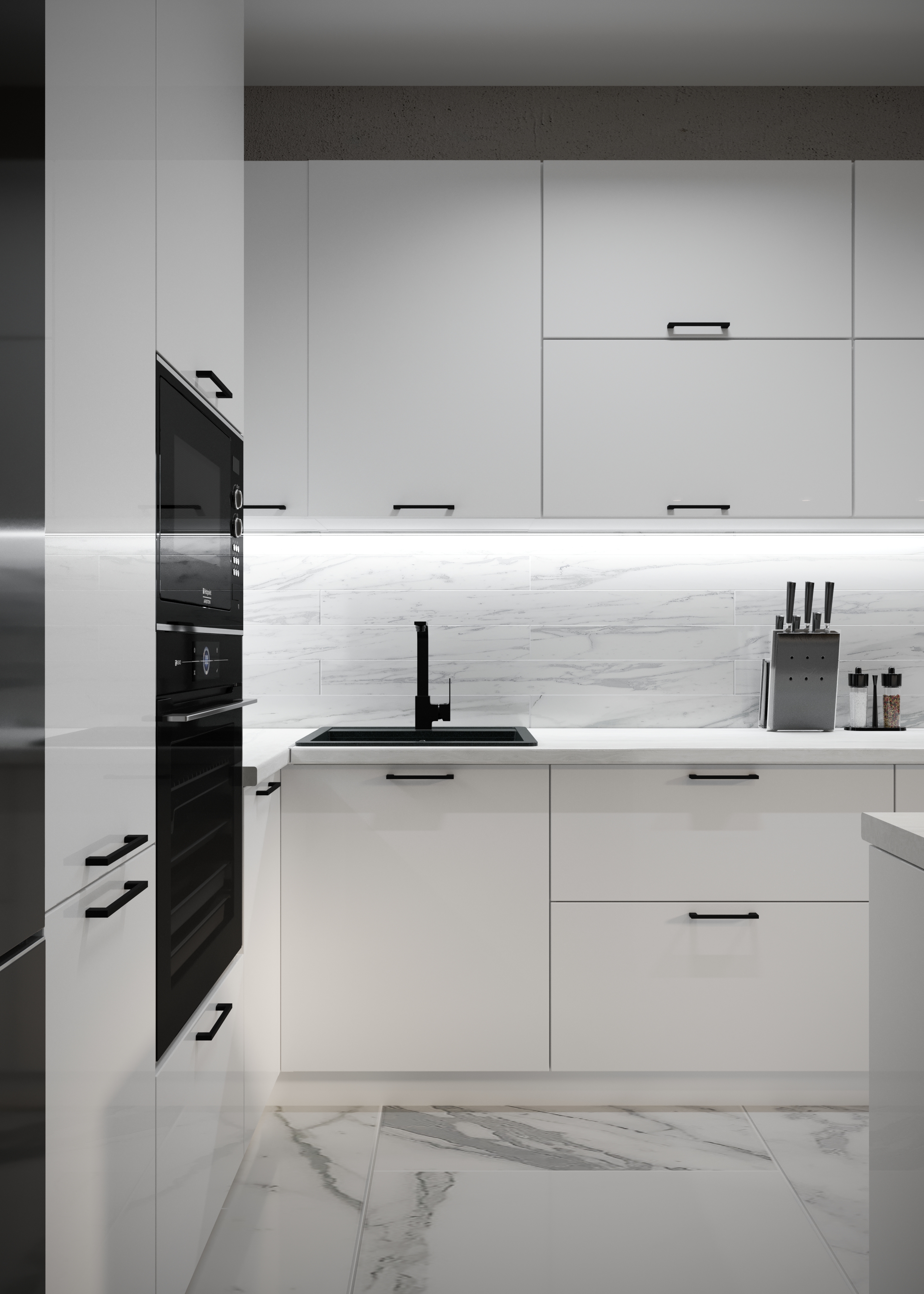 Кухня Идеалиста Royal 2600*4000 Blanco МДФ угловая