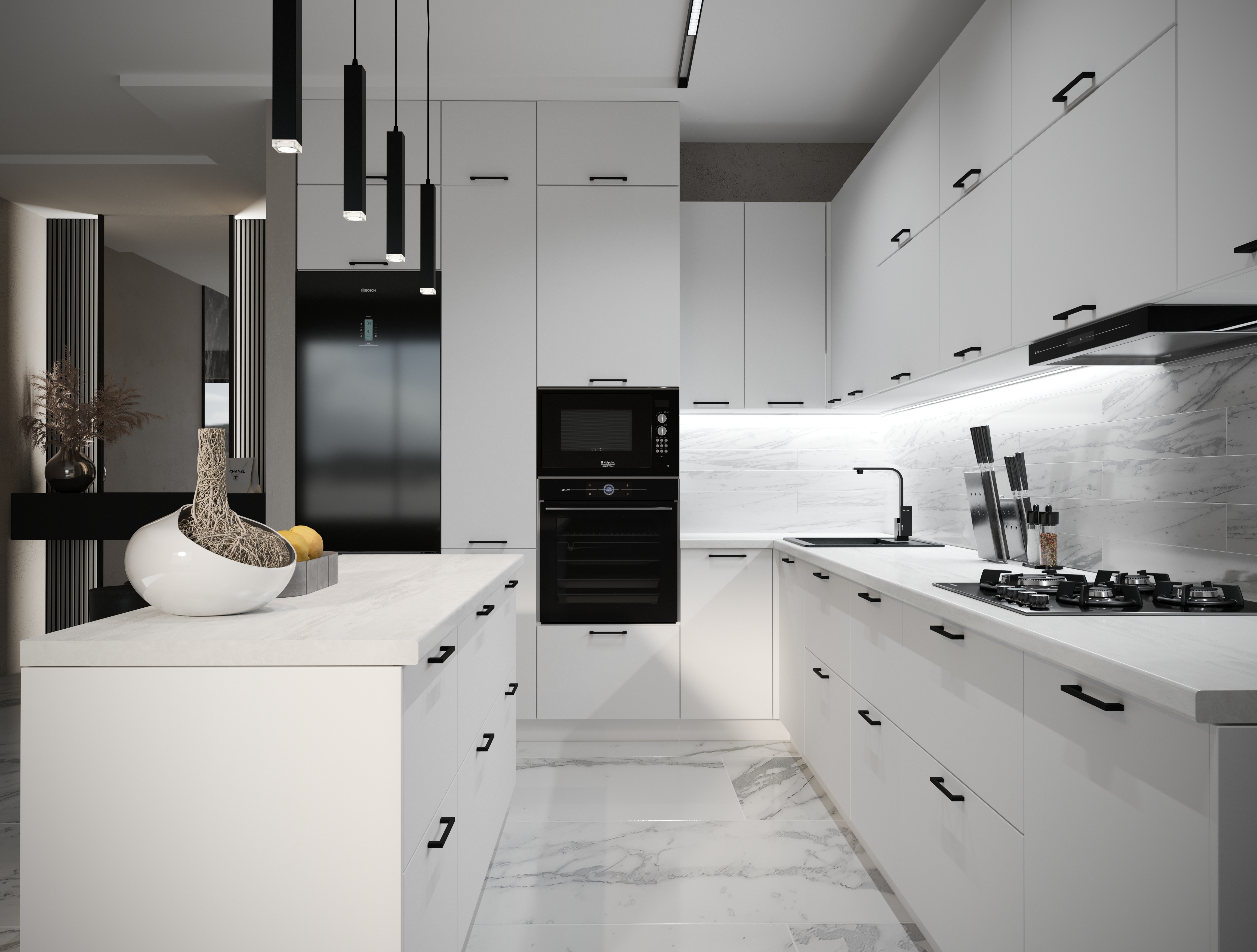 Кухня Идеалиста Royal 2600*4000 Blanco МДФ угловая